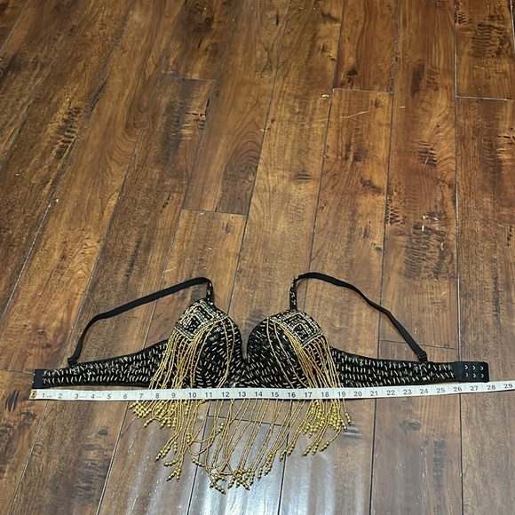 Festival Beaded Bra Top Belly Dancing Rave Dolls Kill Style - Picture 6 of 7
